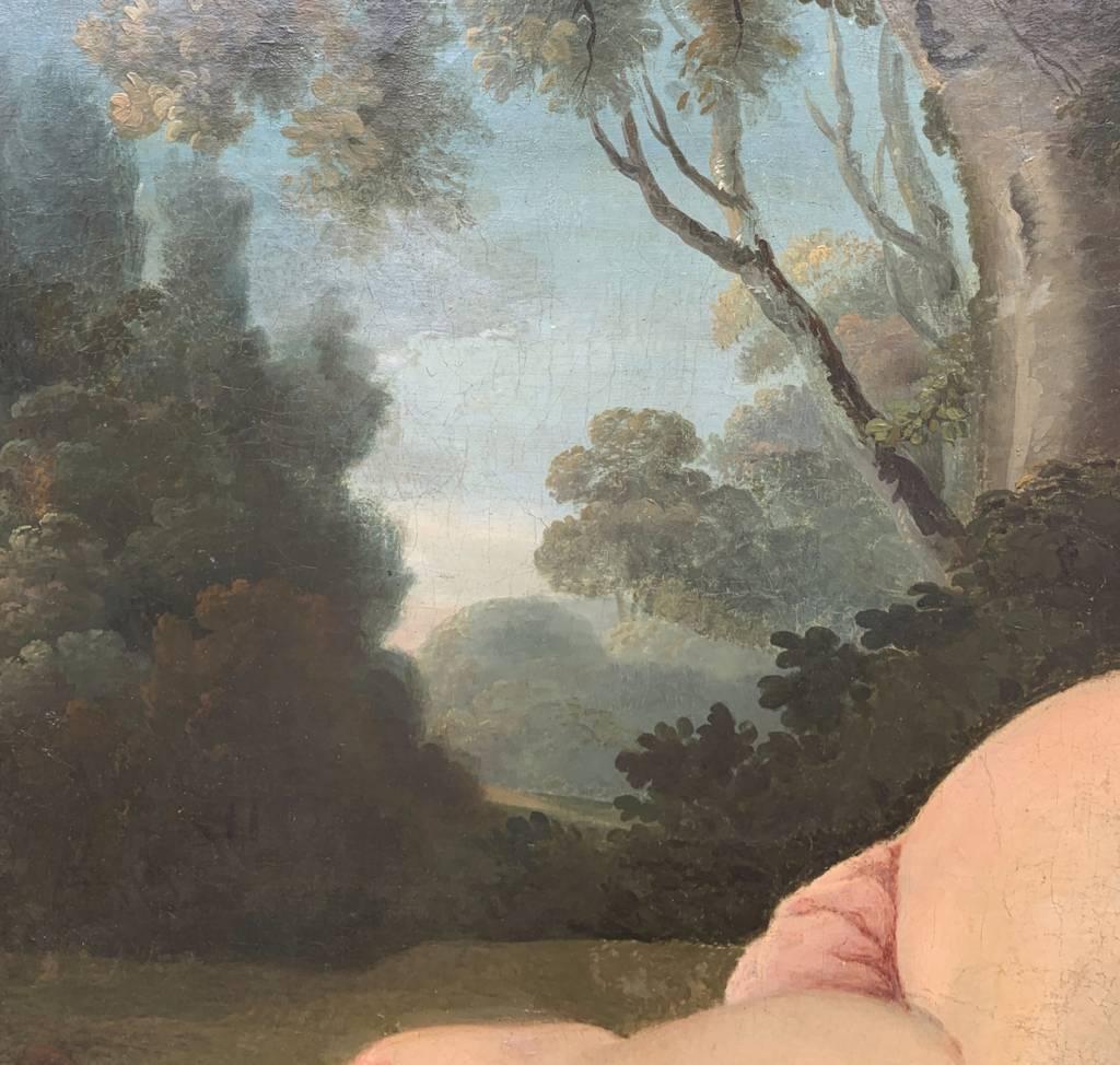 Rococò Maestro francese - Dipinto di figura del XVIII secolo - Diana dormiente in vendita 3