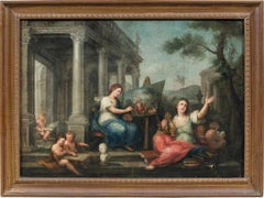 Rococò Pittore francese - Pittura di figura del XVIII secolo - Allegoria delle arti
