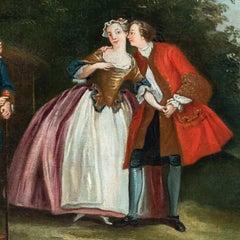 Rococò French painter - 18th century figure painting - Gallant scene Lancret