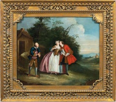 Seguace di Nicolas Lancret (Francia) - Quadro di figura del XVIII secolo - Scena galante