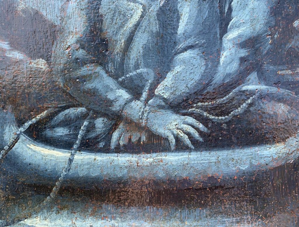 French painter - 18th century figure painting - Joseph thrown by his brothers For Sale 6
