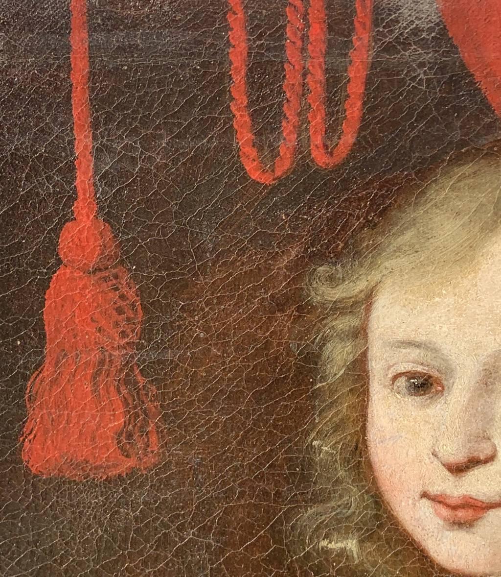 Rococò Pittore francese - Pittura di figura del XVIII secolo - Ritratto Luigi XV bambino in vendita 3