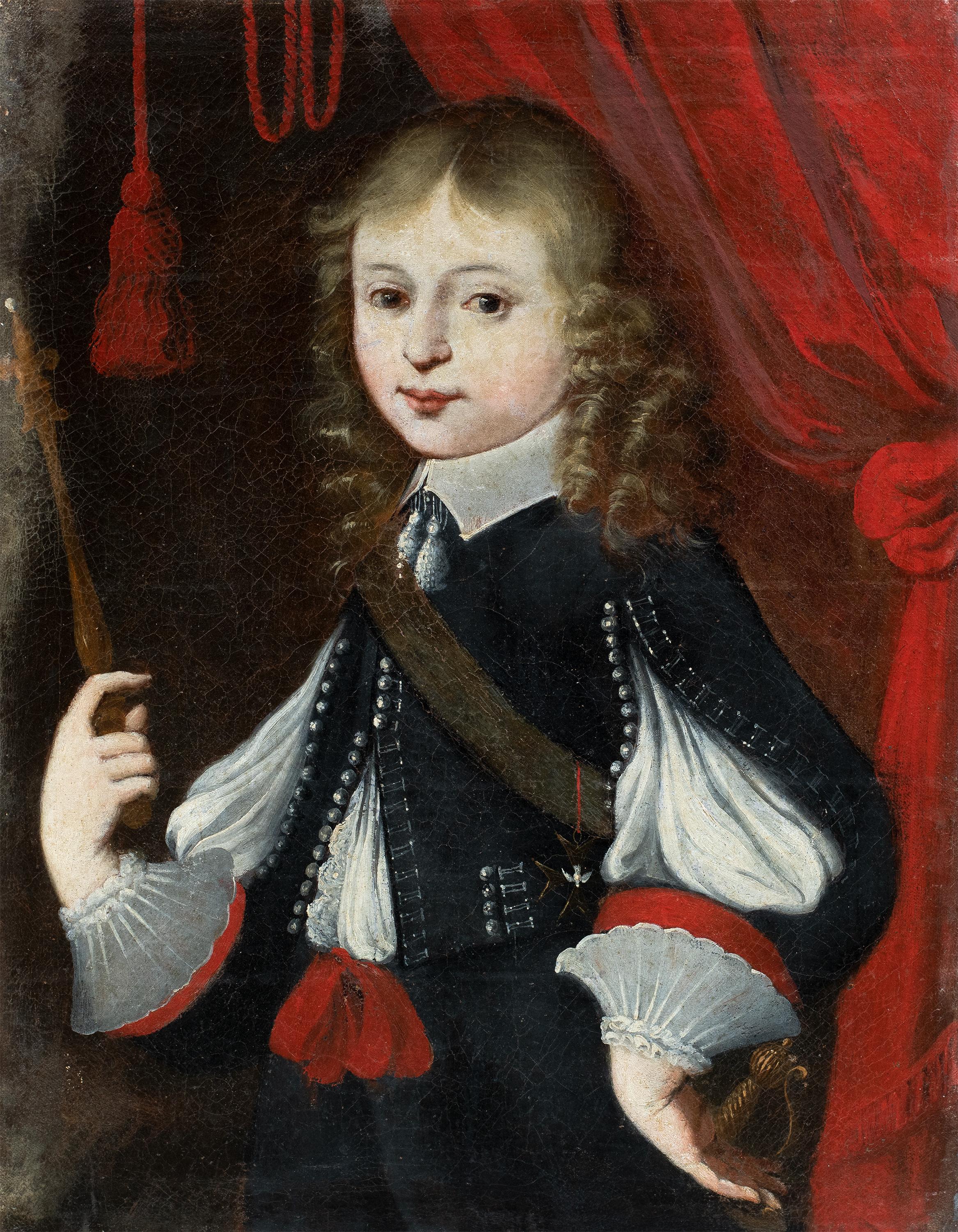 Rococò peintre français - peinture de figures du 18e siècle - Portrait Louis XV Child