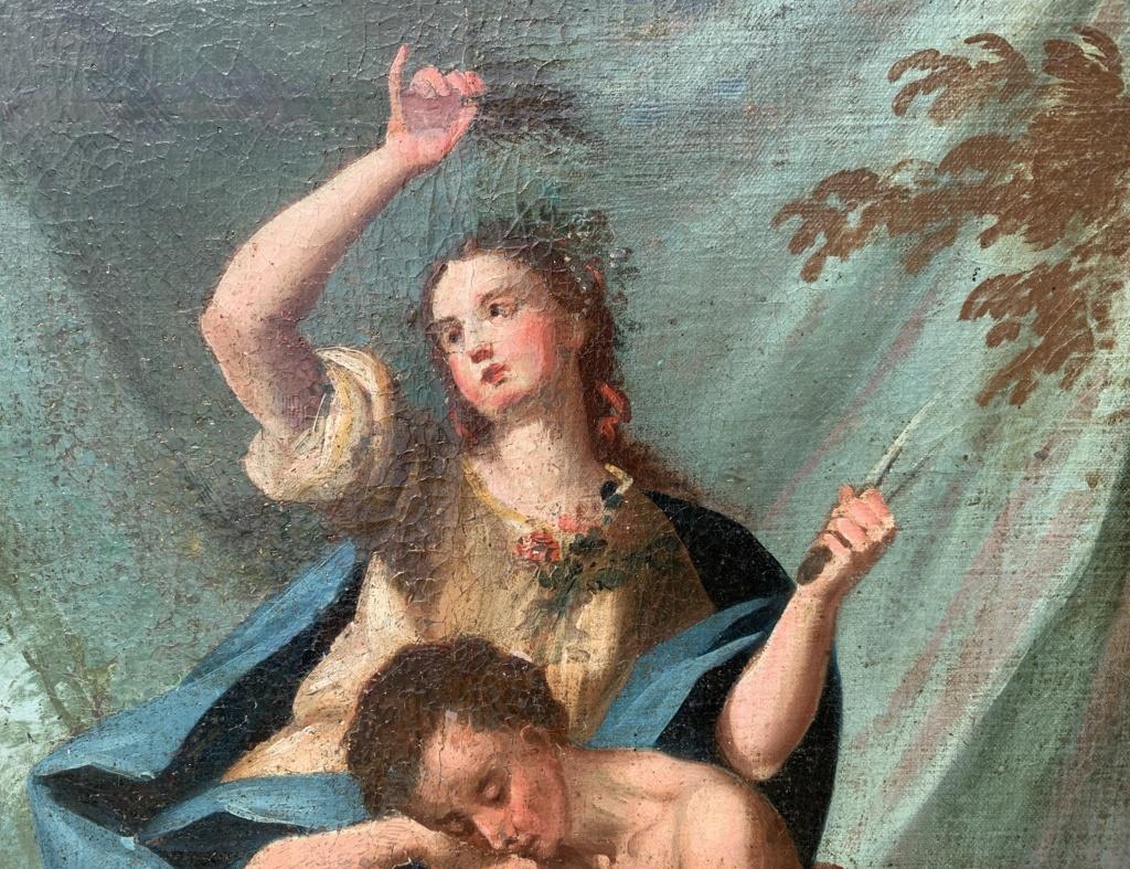 Baroque Italian painter - 18th century figure painting - Samson Delilah - Rococo Painting by Unknown