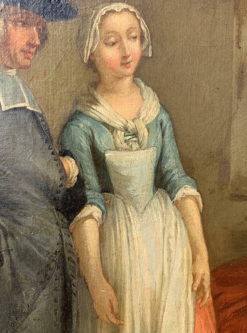 Rococò French painter - 18th century interior painting - Fireplace bellows For Sale 5