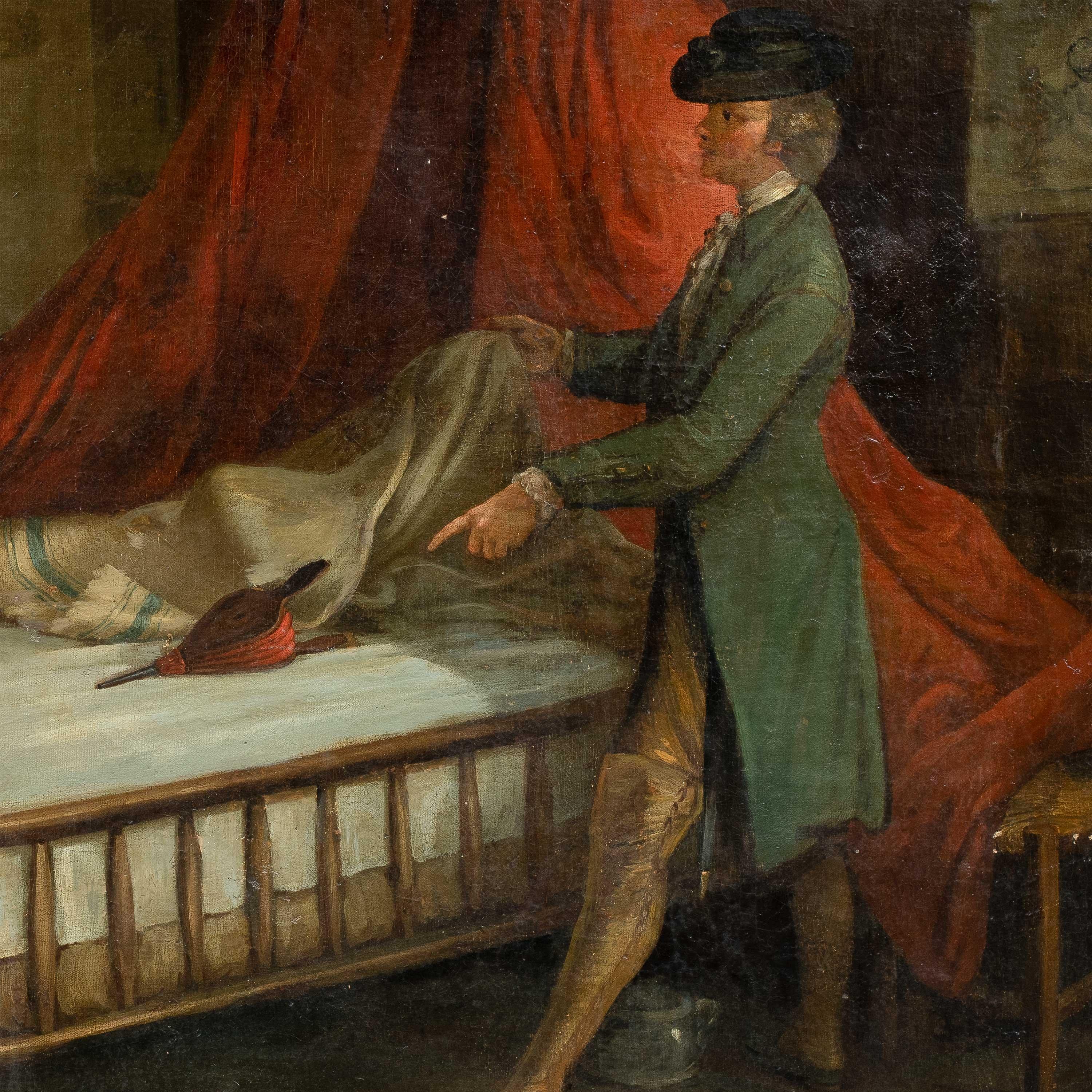 Rococò Französischer Maler - 18. Jahrhundert Innenmalerei - Kaminbalg (Rokoko), Painting, von Unknown