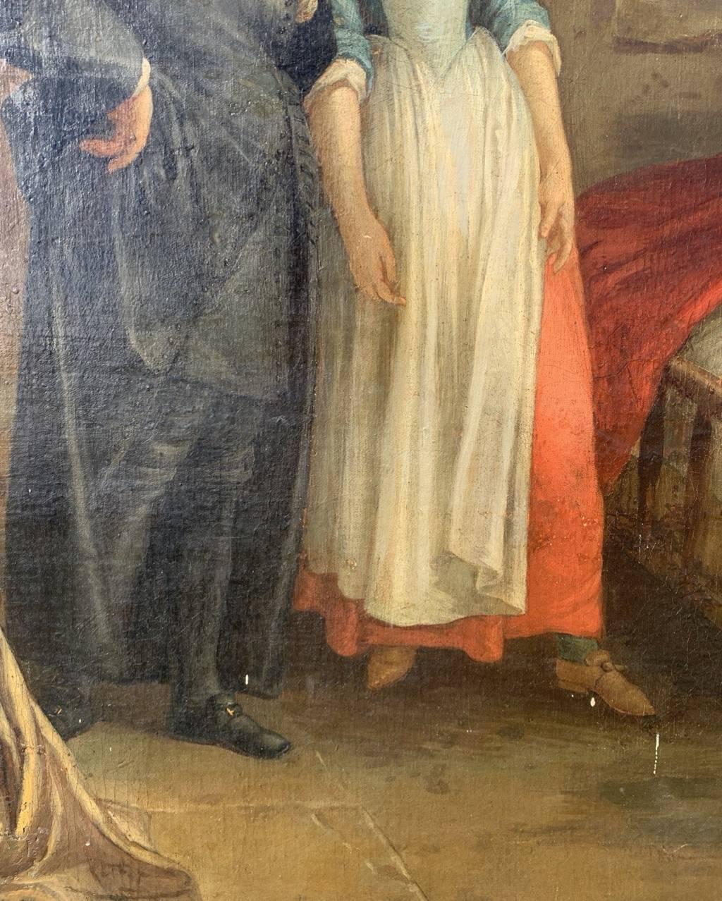 Rococò French painter - 18th century interior painting - Fireplace bellows For Sale 4