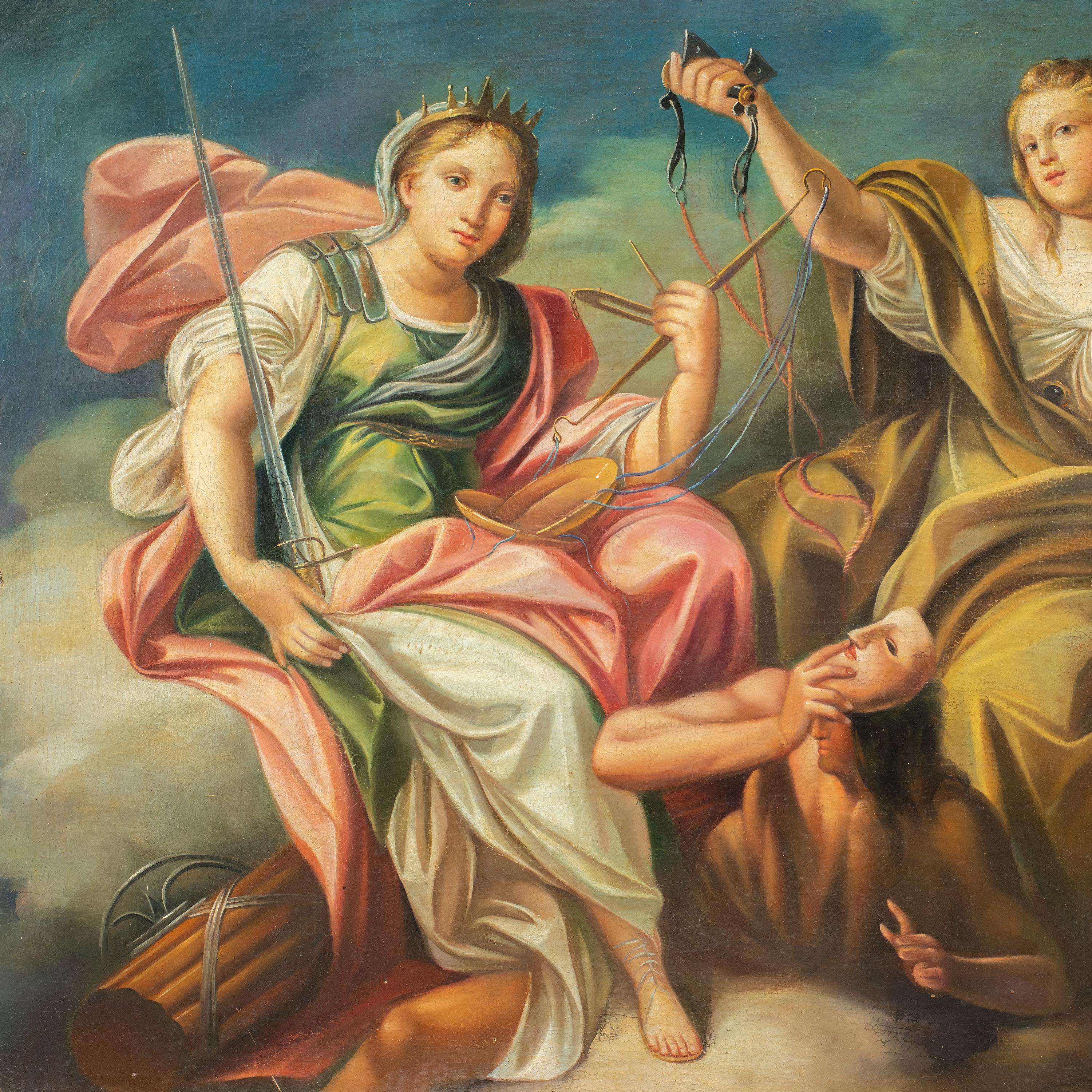 Rococò Pittore italiano - Pittura di figura del 18/19° secolo - Allegoria - Painting di Unknown