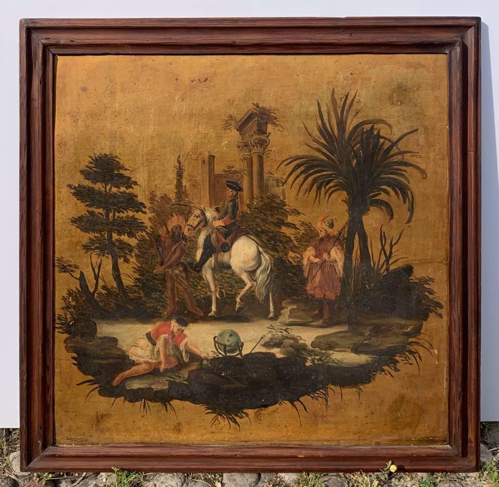 Pittore italiano rococò - Pittura di figura del 18/19° secolo - Allegoria americana - Painting Rococò di Unknown