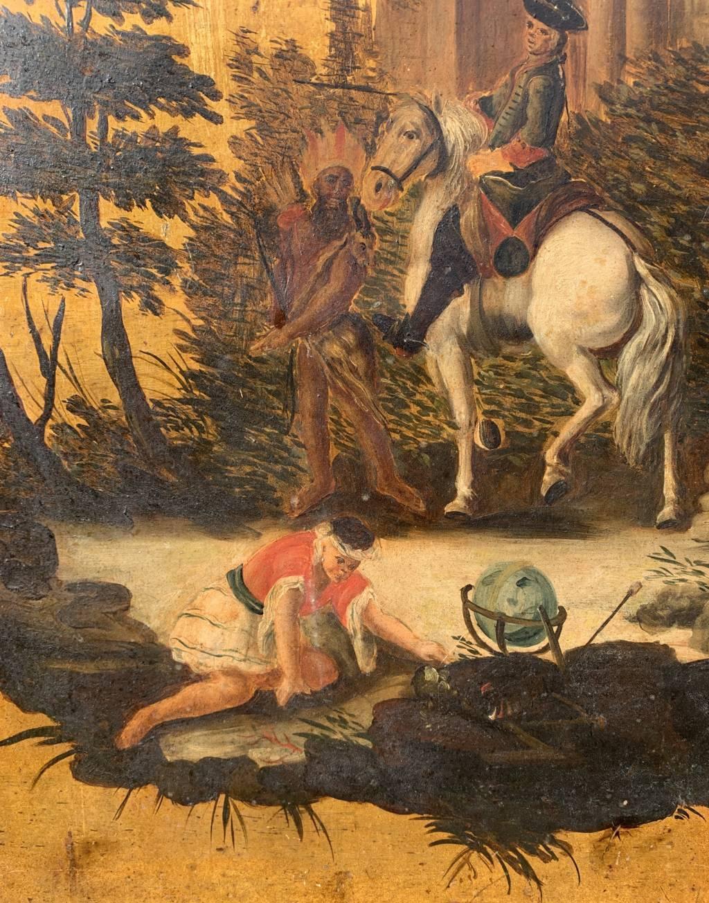 Pittore italiano rococò - Pittura di figura del 18/19° secolo - Allegoria americana 2