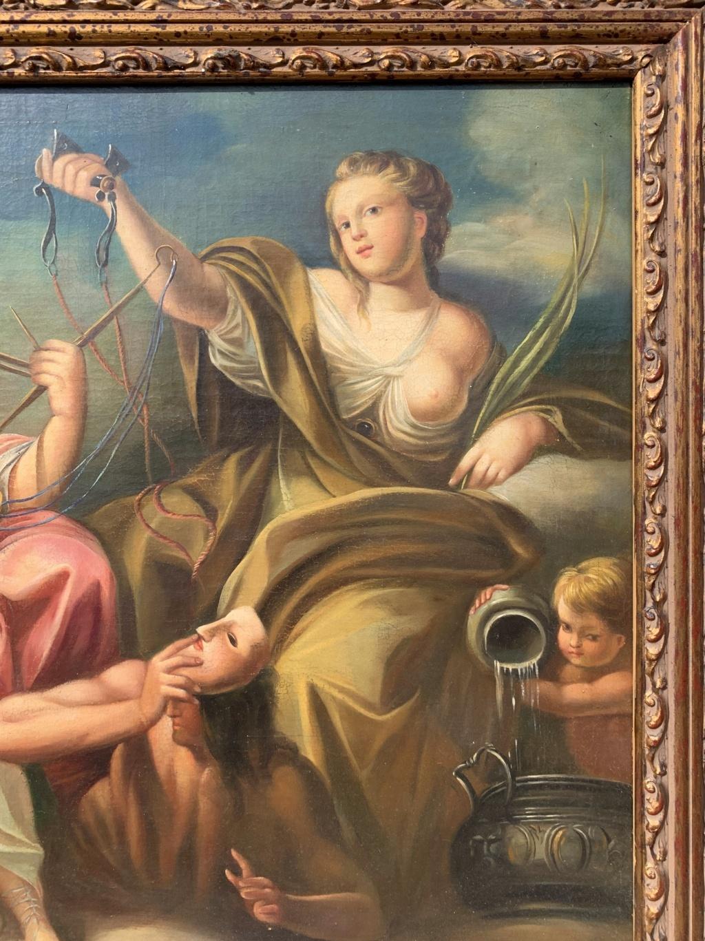 Rococò Peintre italien - 18-19ème siècle peinture de figures - Allégorie mythologique - Rococo Painting par Unknown