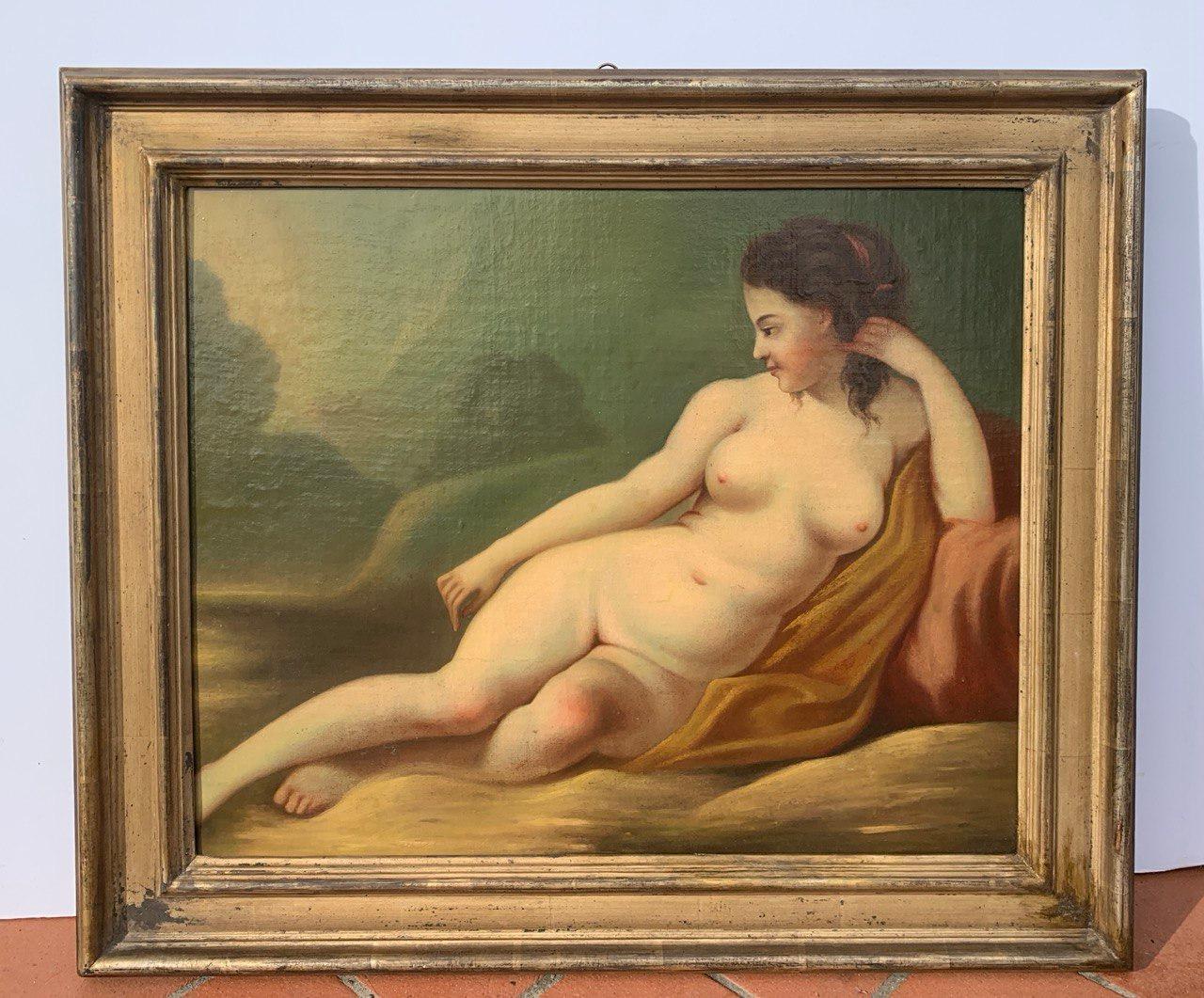 Rococò Italienischer Maler - 18/19. Jahrhundert Figurenmalerei - Weiblicher Akt (Rokoko), Painting, von Unknown