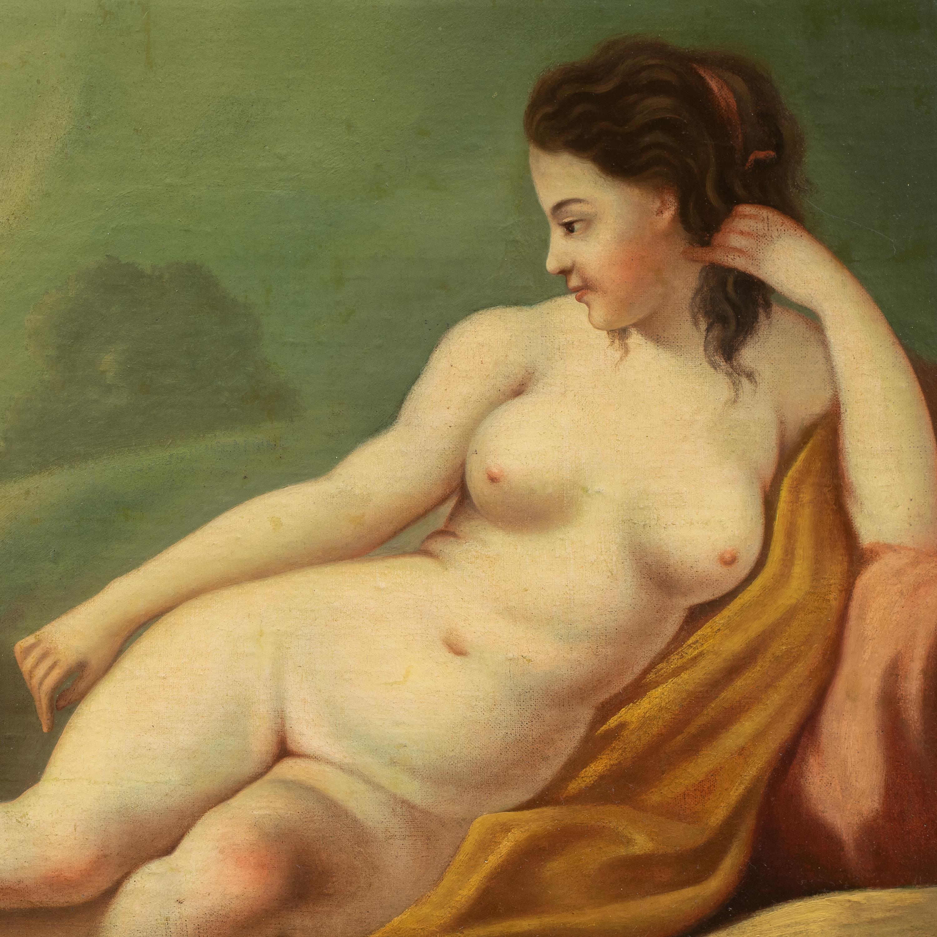 Rococò Italian painter - 18th/19th century figure painting - Nude female - Painting by Unknown