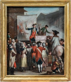 Rococò pintor italiano - Pintura de figuras del siglo XVIII - El espectáculo de la calle