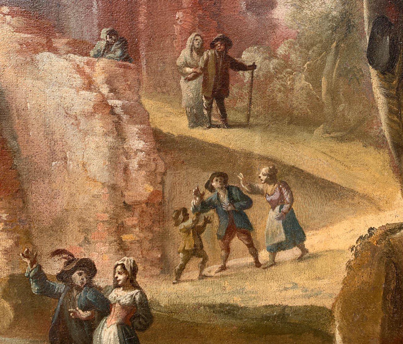 Rococò Italienischer Maler - Landschaftsmalerei des 18. Jahrhunderts - Festveranstaltung im Angebot 2