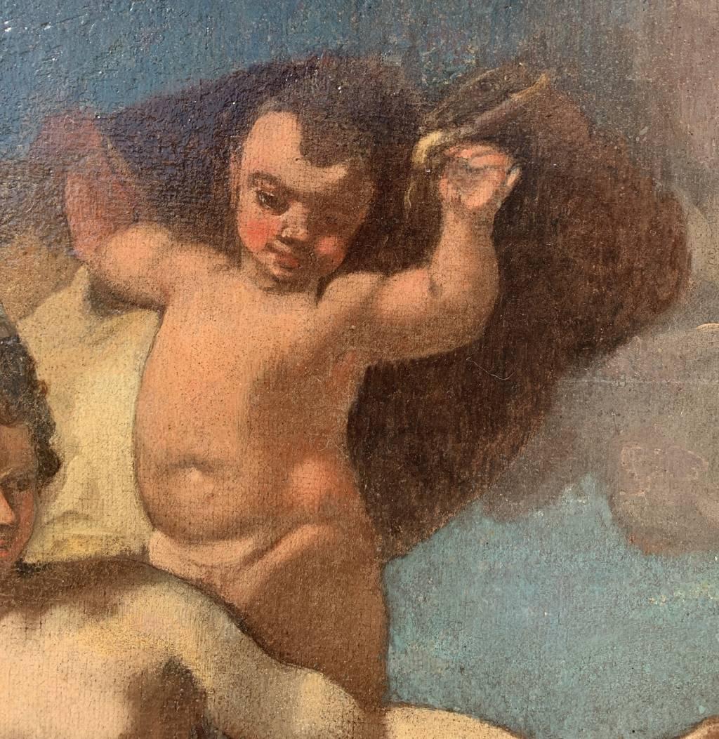 Rococò pittore napoletano - Pittura di figura del XVIII secolo - Allegoria dell'America in vendita 6
