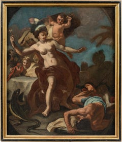 Rococò pintor napolitano - Pintura de figuras del siglo XVIII - Alegoría de América