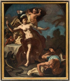 Antique Rococò Neapolitan painter - 18th century figure painting - Allegory of America