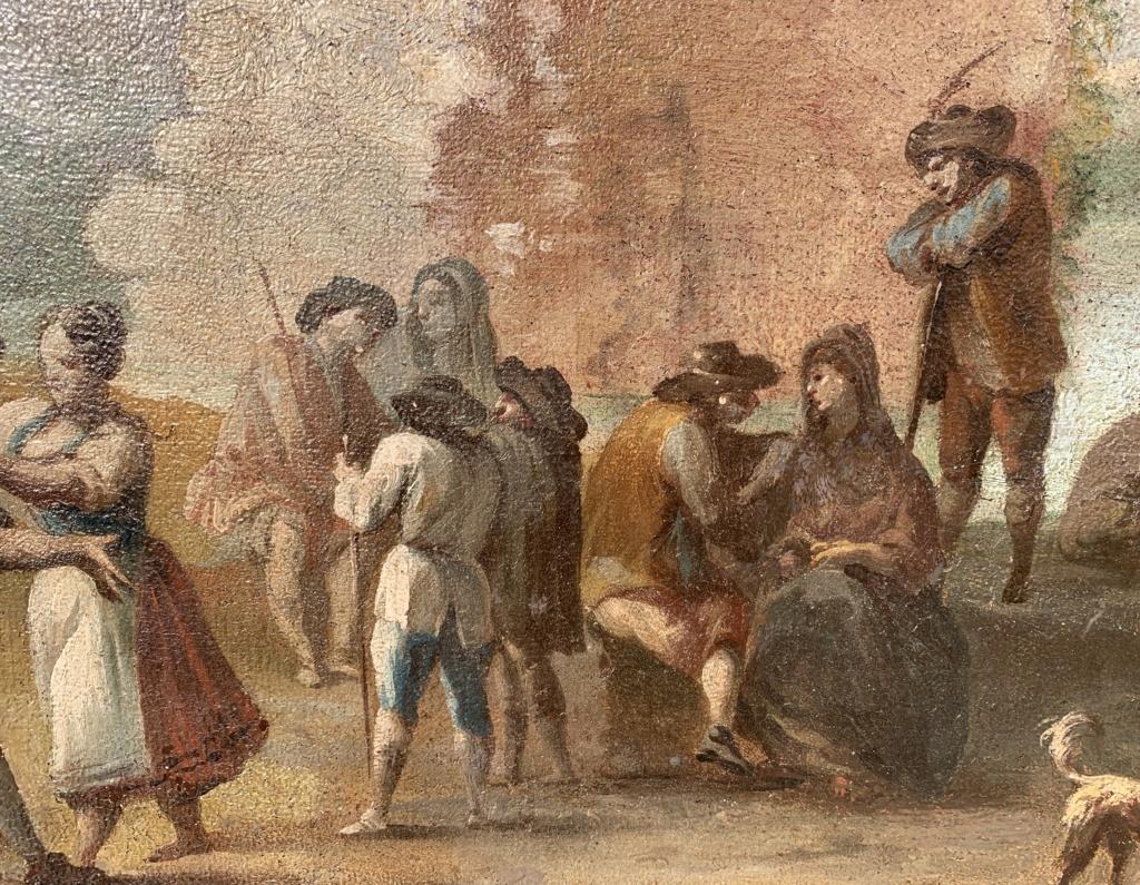 Rococò Italian painter - 18th century landscape painting - Festival  For Sale 5
