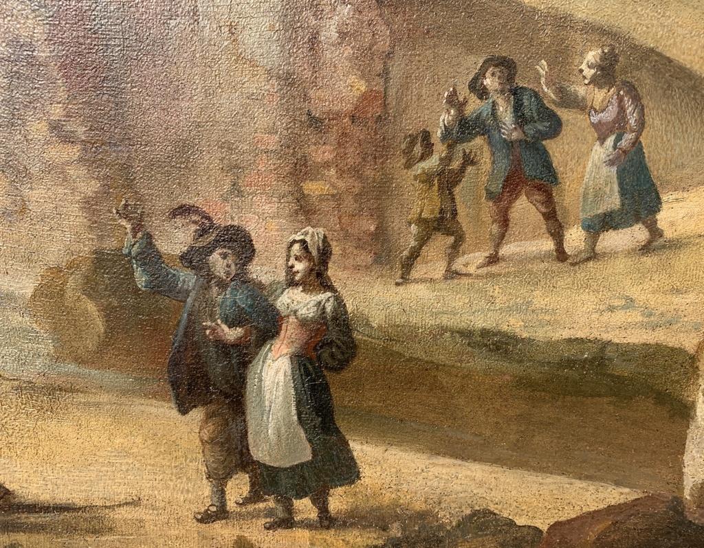 Rococò Italian painter - 18th century landscape painting - Festival  For Sale 7