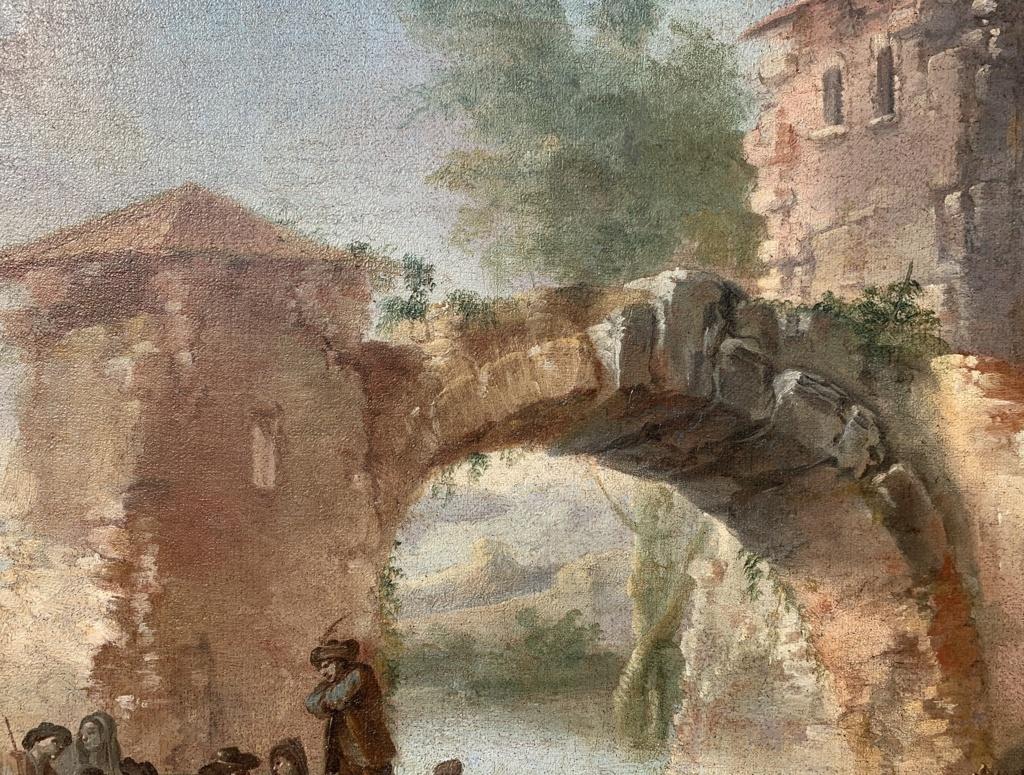 Rococò Italian painter - 18th century landscape painting - Festival  For Sale 8