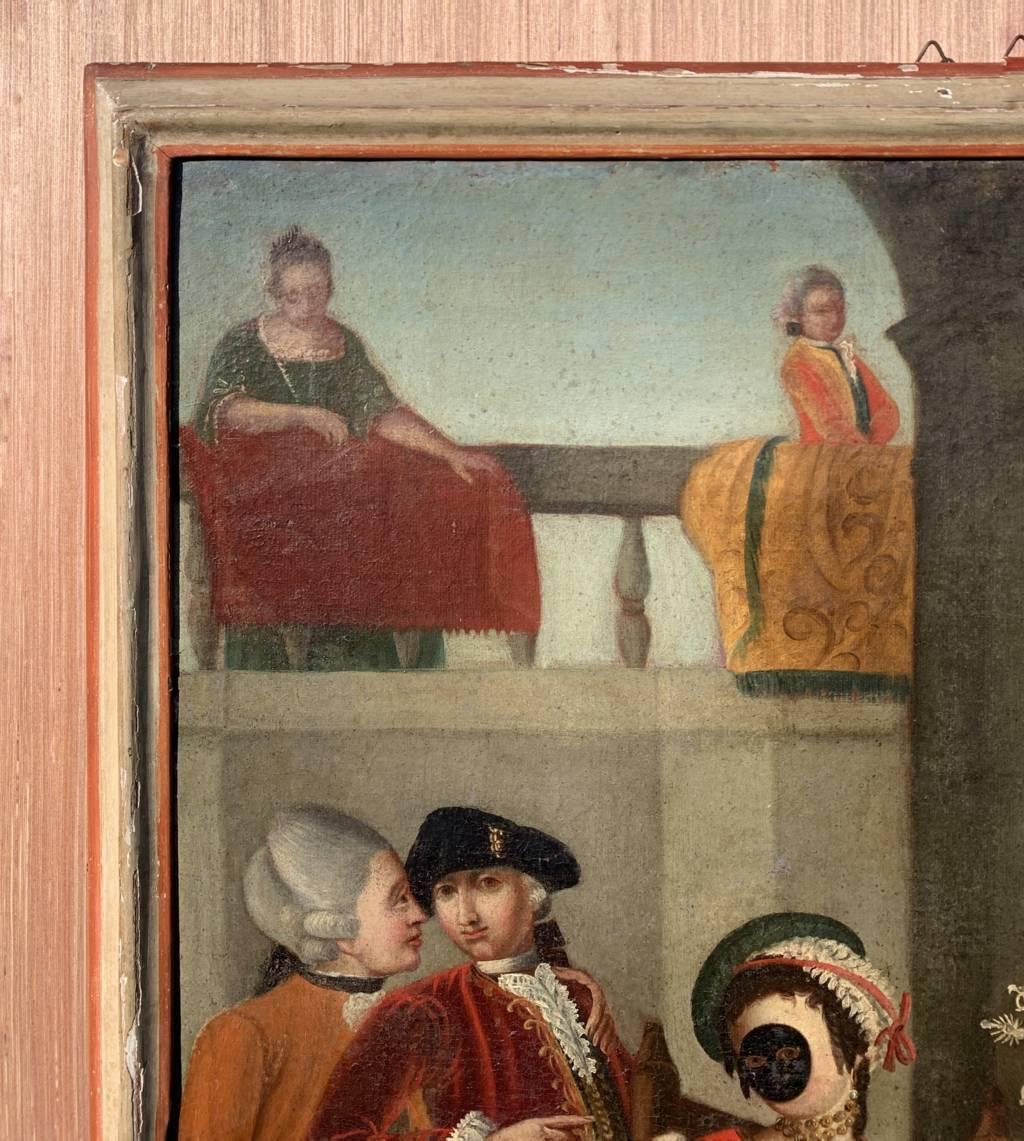 Rococò Venezianischer Meister - Figurenmalerei des 18. Jahrhunderts - Maskenfiguren im Angebot 2