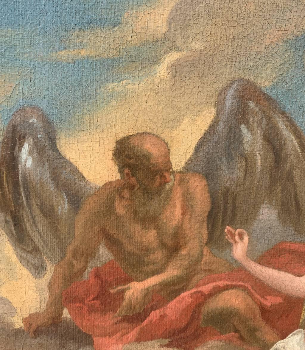 Rococò Maestro veneciano - Pintura de figuras del siglo XVIII - Venus y Cronos en venta 4