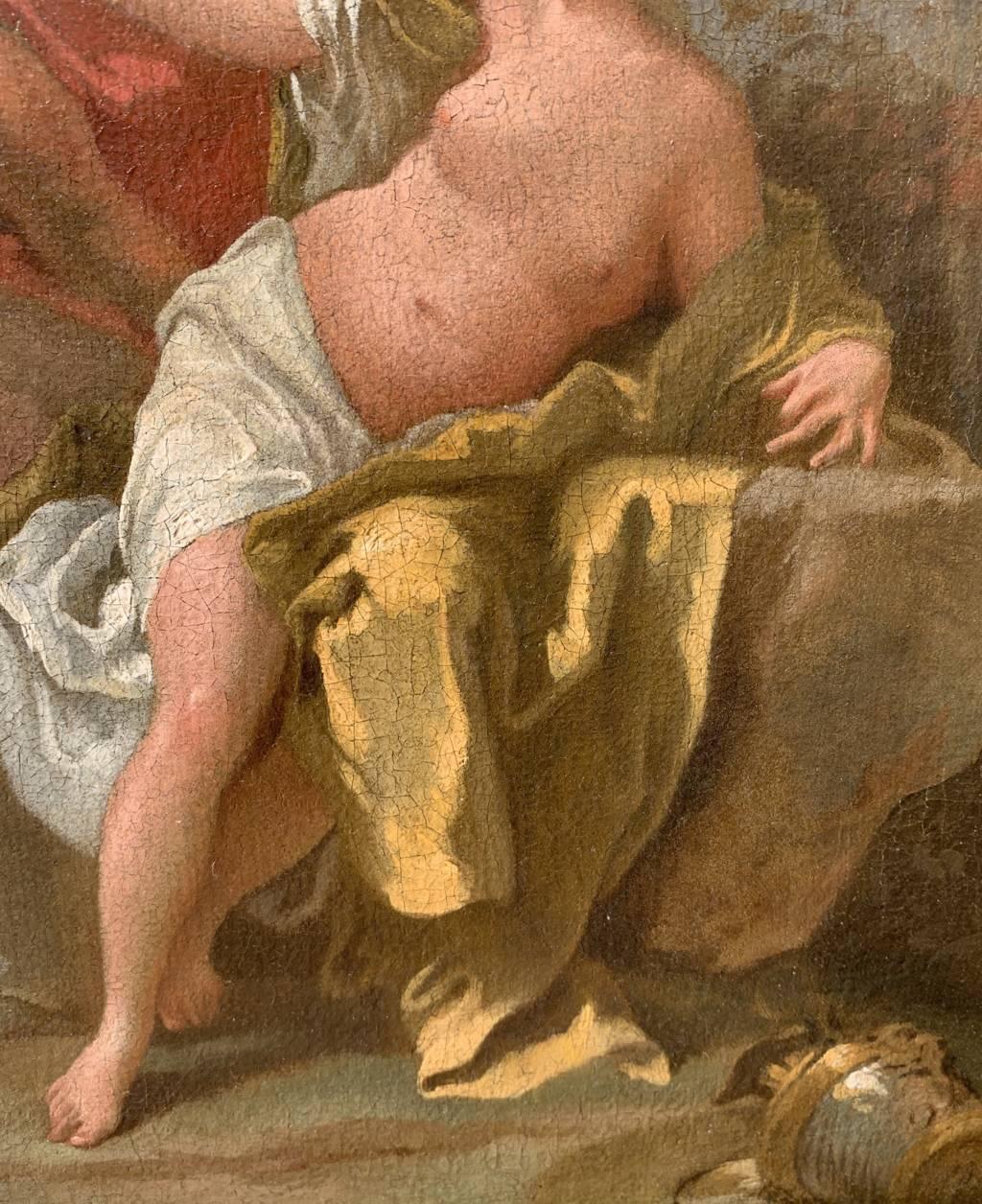Rococò Maestro veneciano - Pintura de figuras del siglo XVIII - Venus y Cronos en venta 7