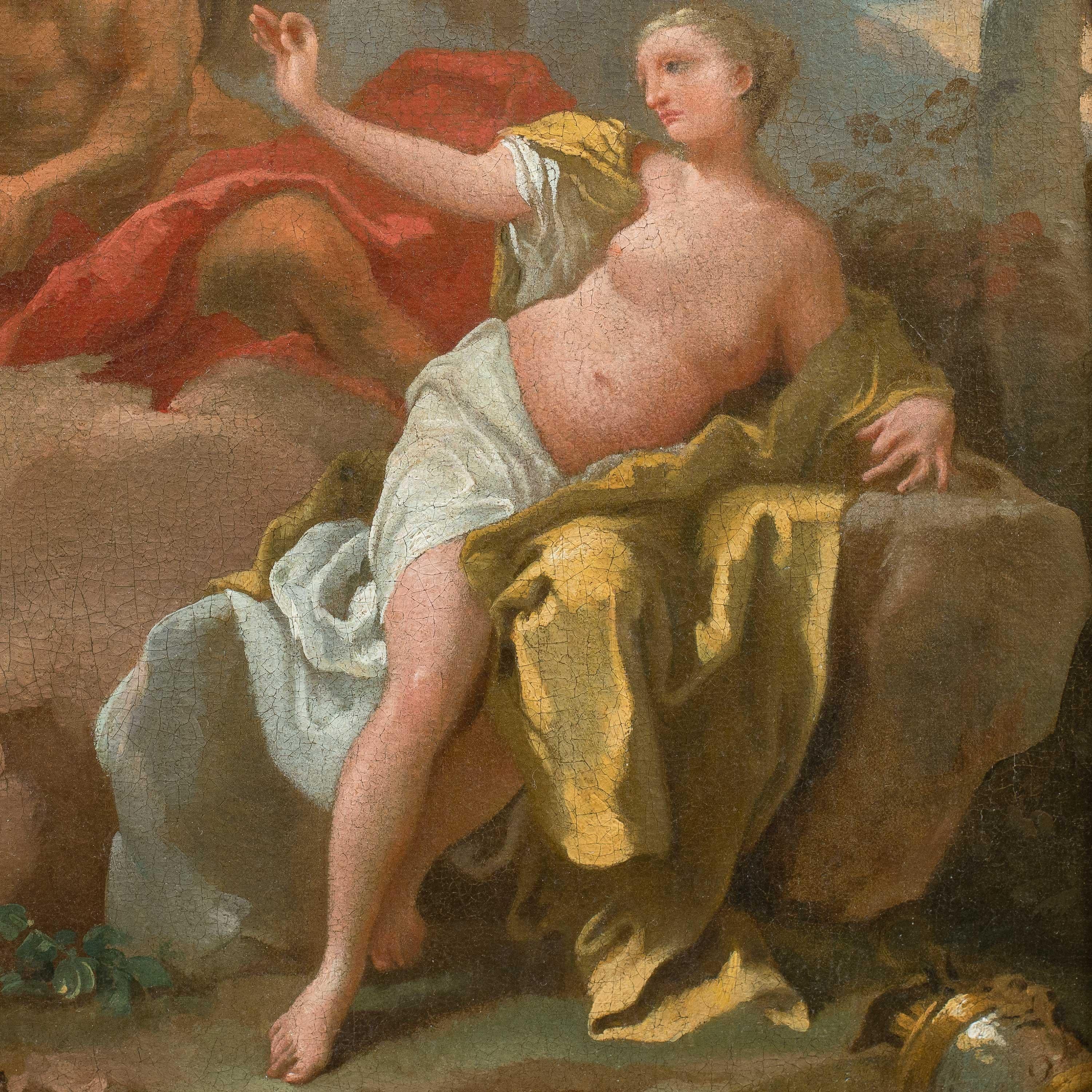 Rococò Maestro veneciano - Pintura de figuras del siglo XVIII - Venus y Cronos - Painting Rococó de Unknown