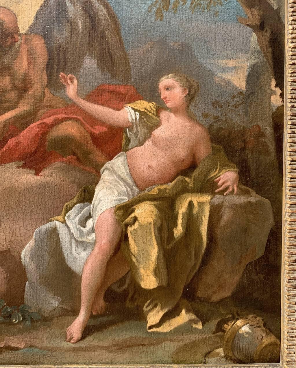 Rococò Maestro veneciano - Pintura de figuras del siglo XVIII - Venus y Cronos en venta 2