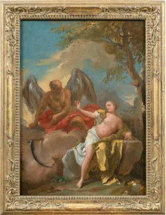 Rococò Venezianischer Meister - 18. Jahrhundert Figurenmalerei - Venus und Chronos