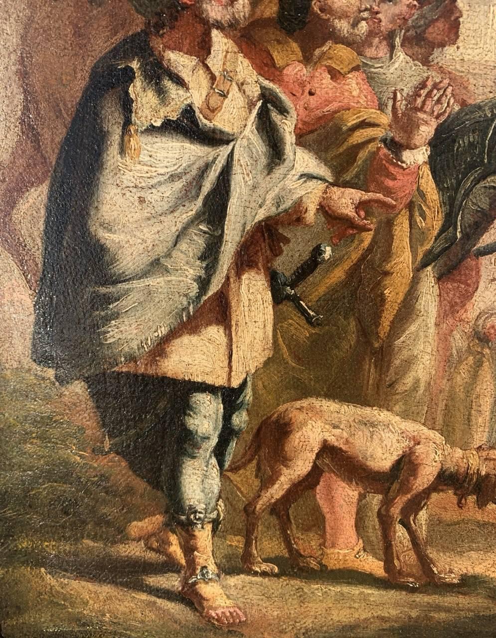 Rococò peintre vénitien - peinture de figures du 18e siècle - Christ conduit au jugement en vente 5