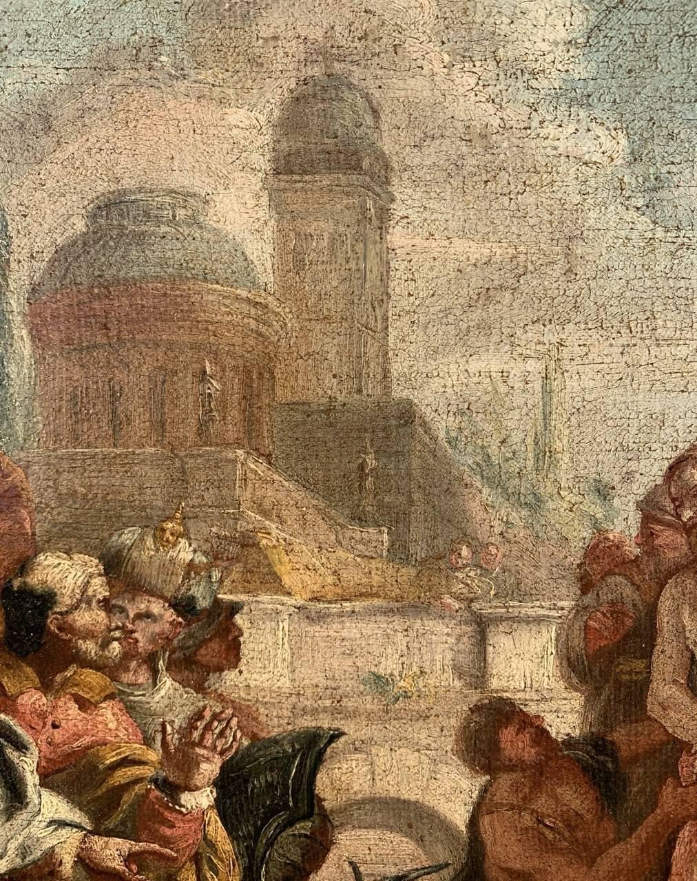 Rococò peintre vénitien - peinture de figures du 18e siècle - Christ conduit au jugement en vente 1