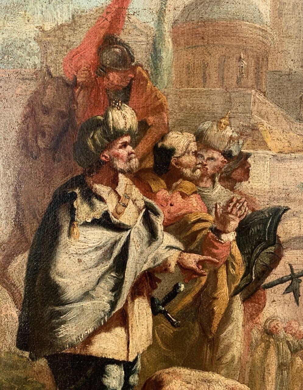 Rococò peintre vénitien - peinture de figures du 18e siècle - Christ conduit au jugement en vente 2