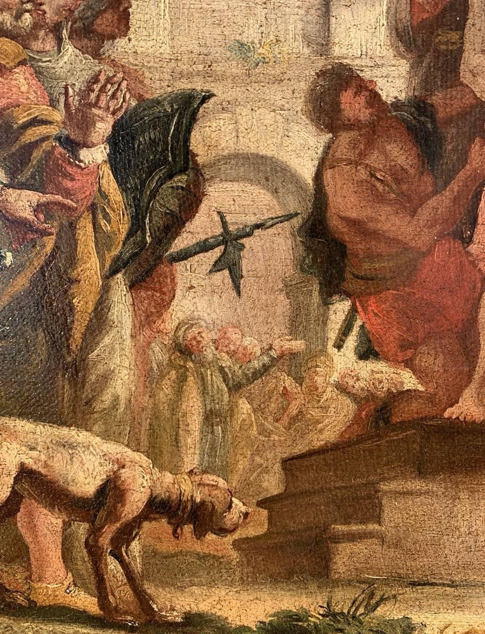 Rococò peintre vénitien - peinture de figures du 18e siècle - Christ conduit au jugement en vente 3