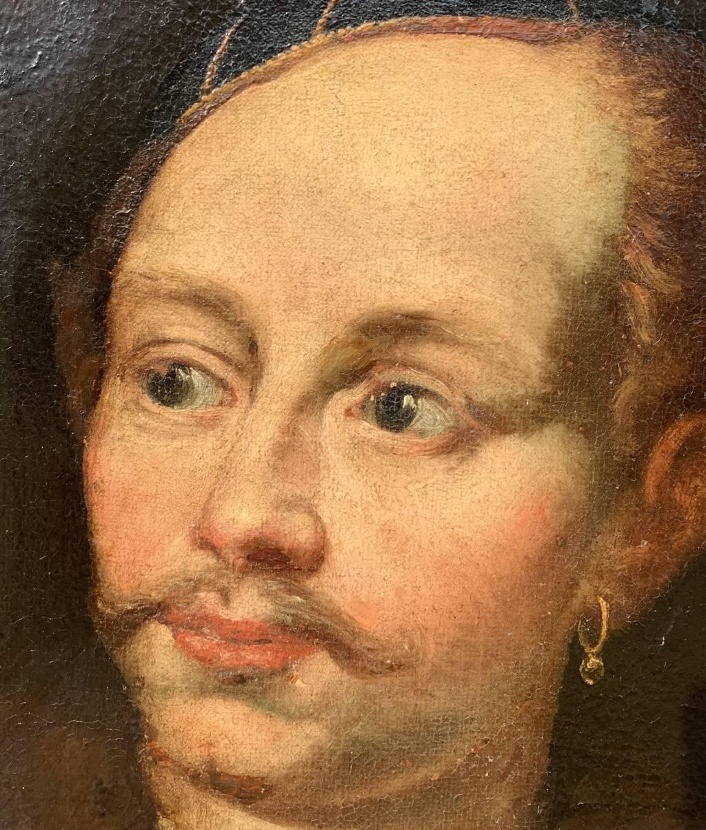 Rococò Pintor veneciano - Pintura de figuras del siglo XVIII - Retrato en venta 3