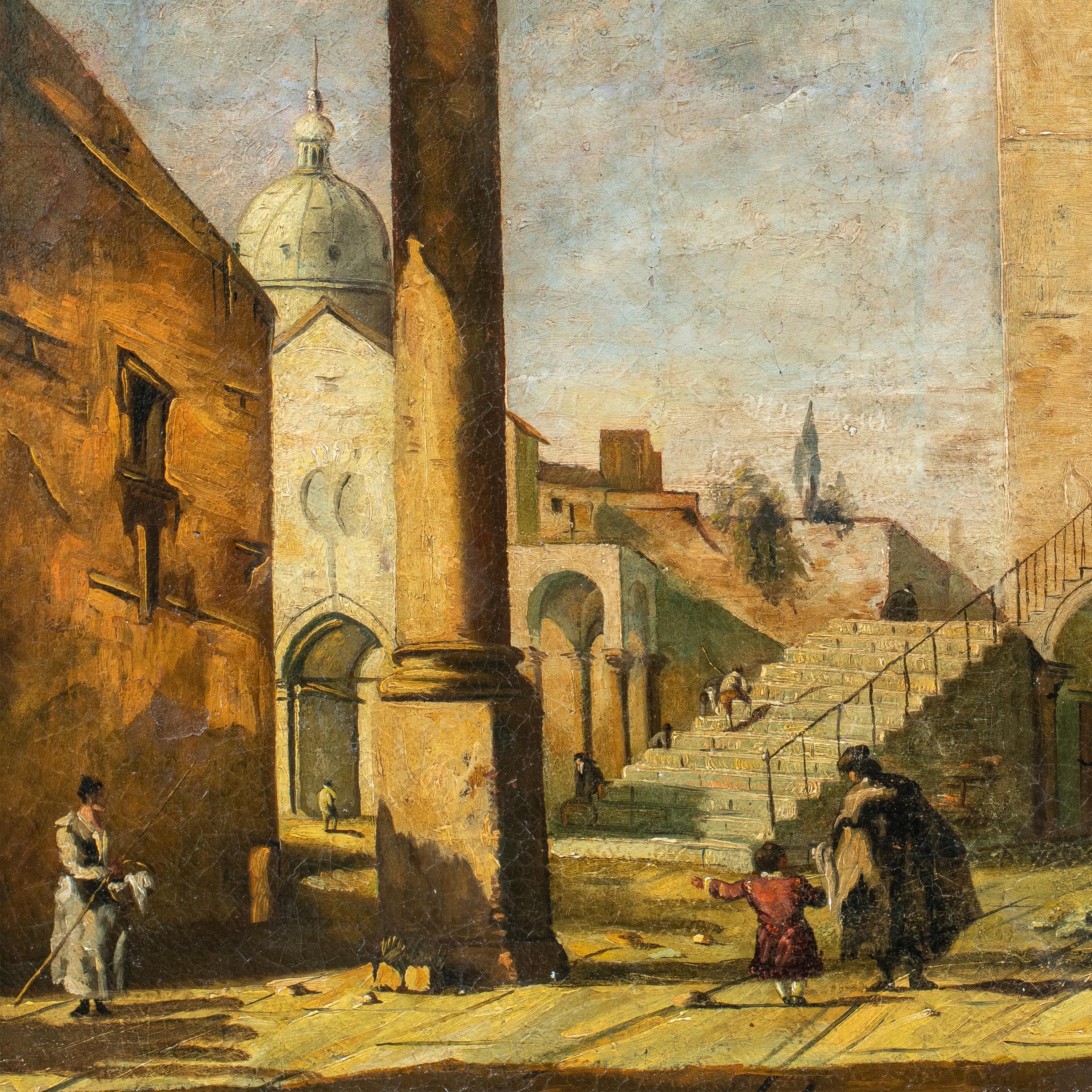Rococò pittore veneziano - Paesaggio del XIX secolo - Portico a Venezia - Painting di Unknown