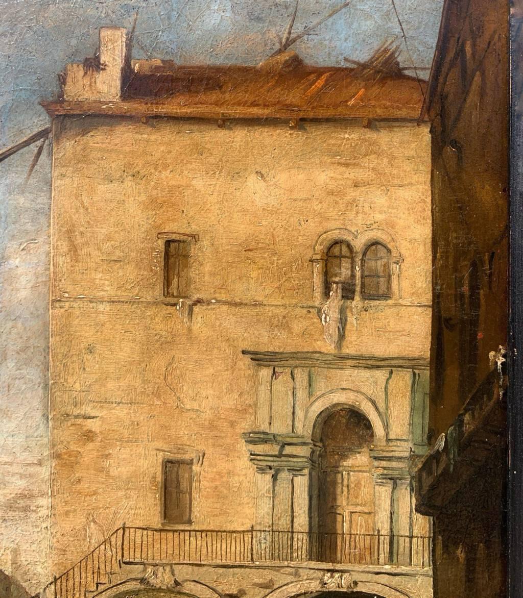 Rococò pittore veneziano - Paesaggio del XIX secolo - Portico a Venezia 6