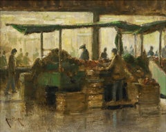 Rod Pearce (b.1942) - Framed 20th Century Oil, Market Stalls