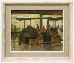 Rod Pearce (b.1942) - Framed 20th Century Oil, Market Stalls