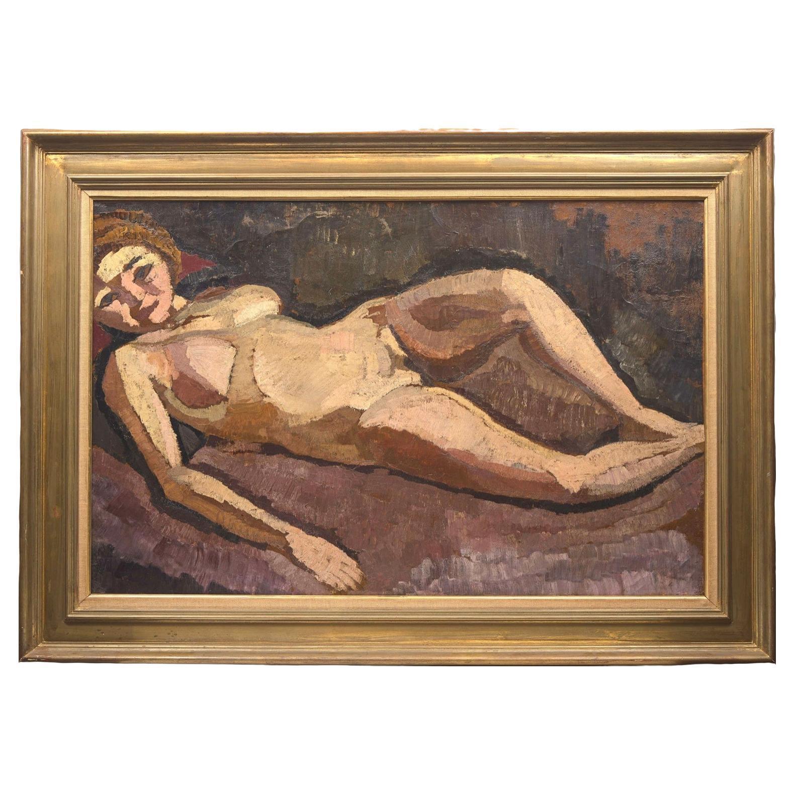 Roger de la Fresnaye (French, 1885-1925) - Femme Nue Couchée - Painting by Unknown