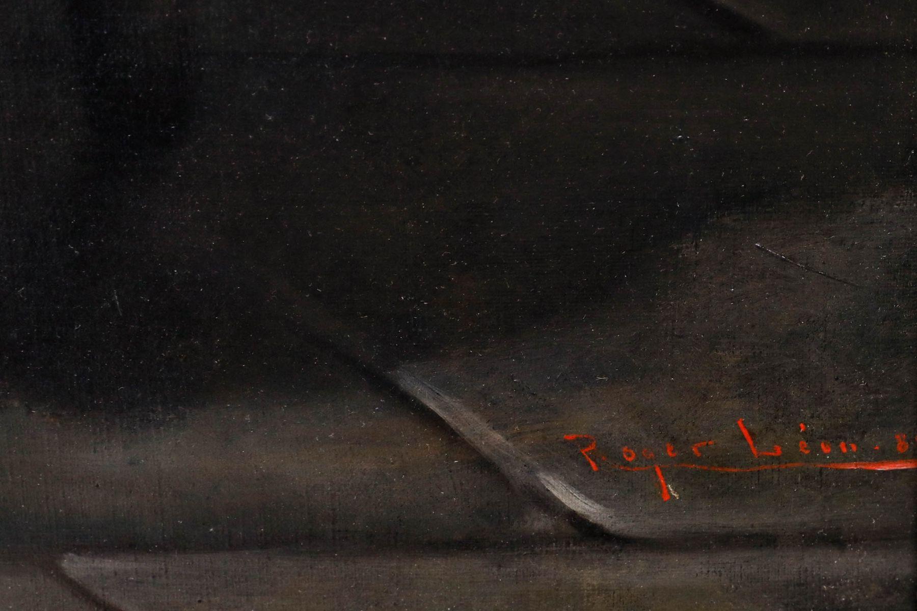 Roger Leon - 1888 Oil, Spinning Wool For Sale 1