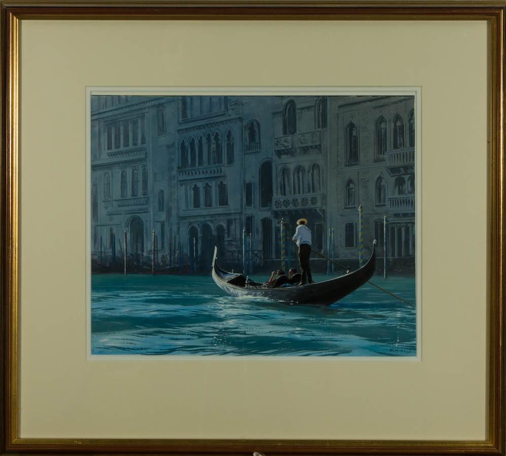 Unknown Landscape Painting - Roger McPhail - Signed & Framed Contemporary Oil, On the Grand Canal, Venice