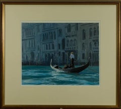Roger McPhail - Signed & Framed Contemporary Oil, On the Grand Canal, Venice