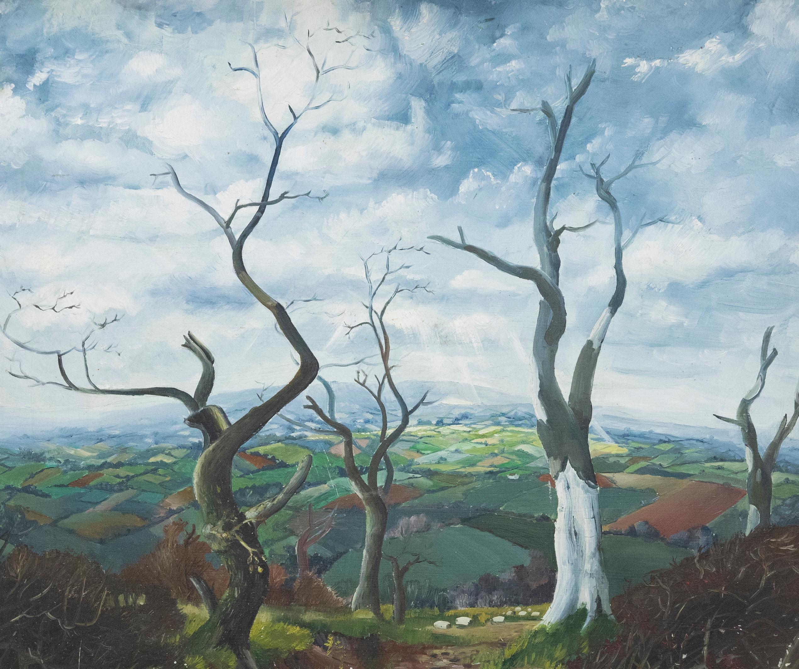 Roger Oulton  - Manera de John Nash Siglo XX Óleo, Paisaje invernal - Painting de Unknown