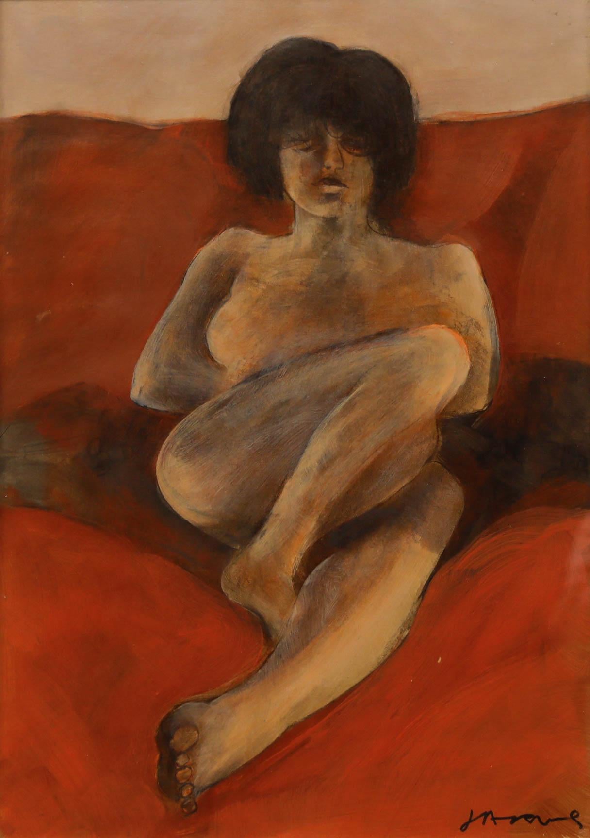 Roland Jarvis (1926-2016) - ca. 1980 Acryl, Aktstudie, Aktstudie – Painting von Unknown