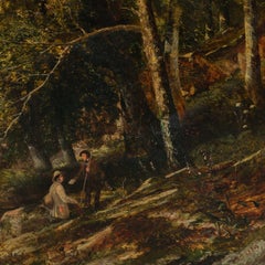 Pintor romántico británico - Pintura paisajista del siglo XIX - Pescador