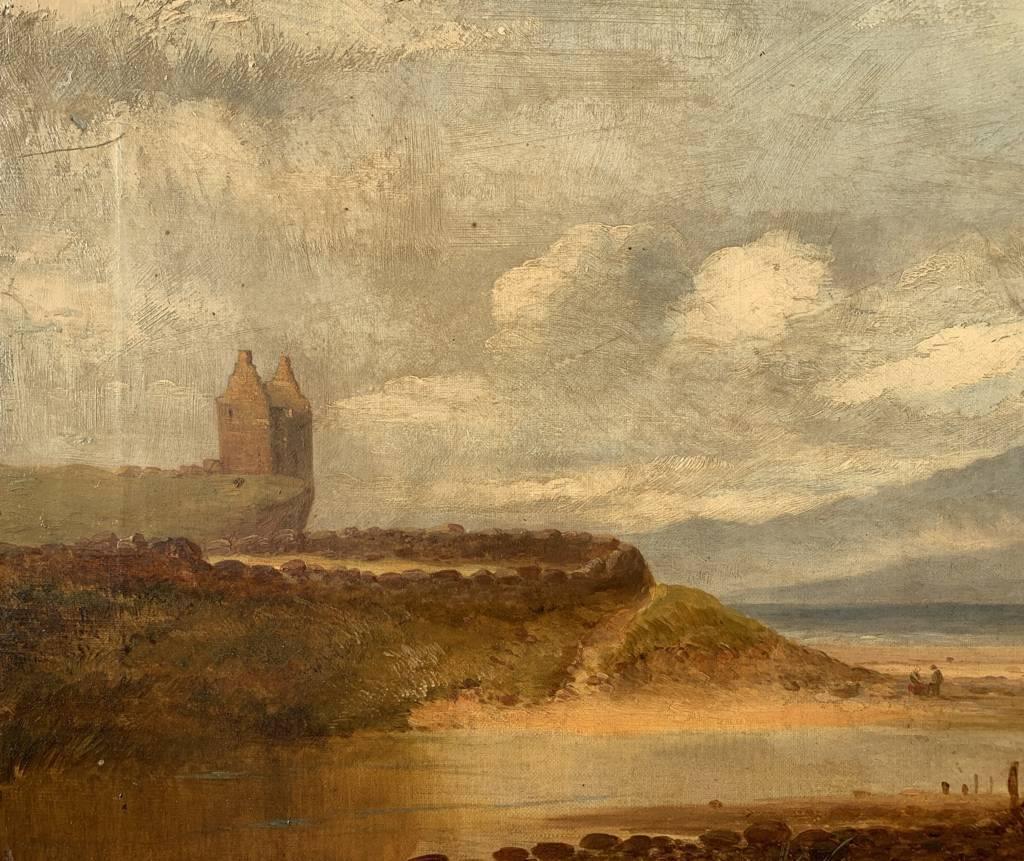 Romantic British painter - 19th century landscape painting - Lake view For Sale 4
