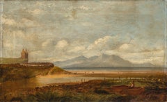 Pintor romántico británico - Pintura paisajista del siglo XIX - Vista del lago