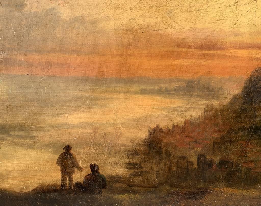 Pittore romantico britannico - Paesaggio del XIX secolo - Mare - Olio su tela - Painting Romantico di Unknown